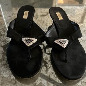 Prada rhinestone dress sandals